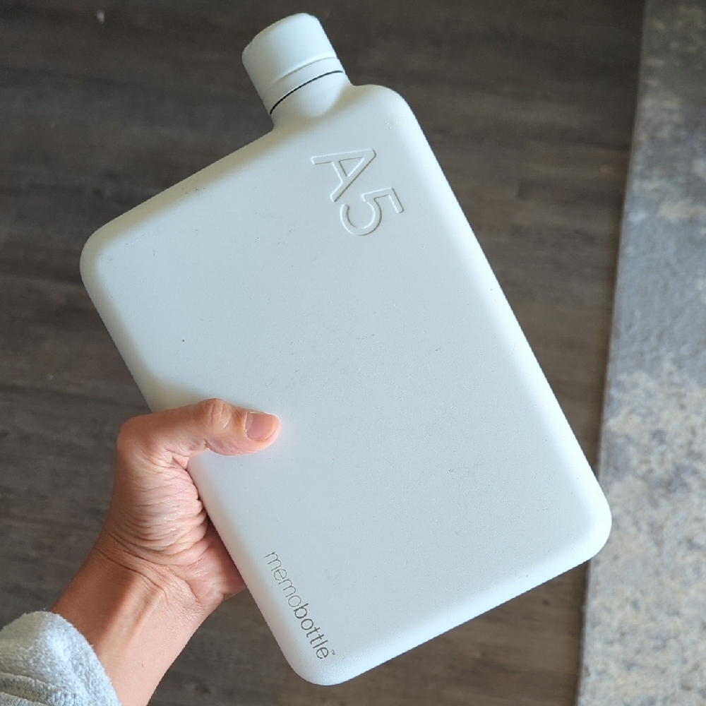 LAST CHANCE White Memobottle A5 Water Bottle